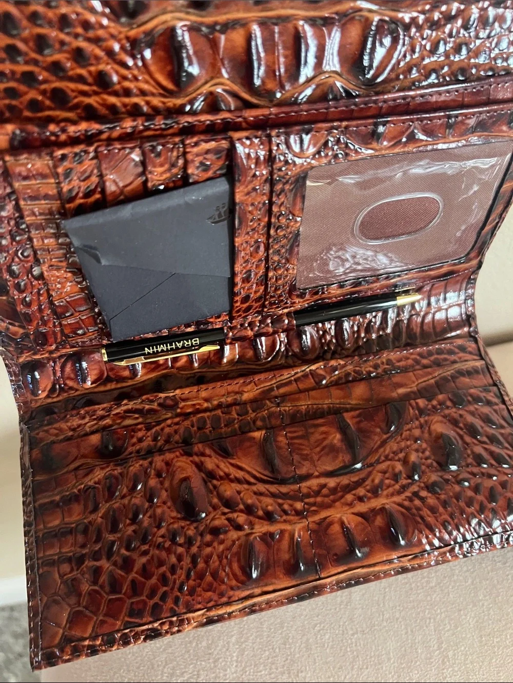 Brahmin Checkbook Pecan Melbourne